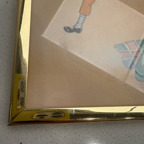 Vintage Nursery Rhyme Framed Decor Jack and Jill Humpty Dumpty Baby Retro Brass - Picture 7 of 14